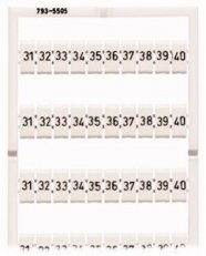 Popisovací karta WMB s potiskem 31-40 (10×) 5-5,2 mm bílá Wago 793-5505