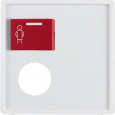 Centrální díl s červeným tlačítkem pro hovor Q.x, bílá, sametová BERKER 12176089
