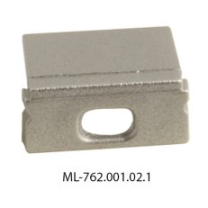 Koncovka pro PG s otvorem, stříbrná barva, 1 ks MCLED ML-762.001.02.1
