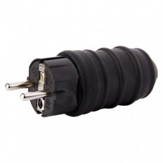 Vidlice gumová přímá pro prodlužovací kabel, černá EMOS P0050