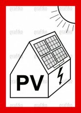Označení PVE na budově 74x52mm PVC folie