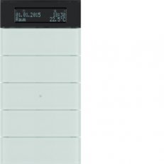 Tlačítkový senzor 5-násobný s termostatem a displejem IQ sklo bílá 75665590