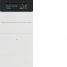 Tlačítkový senzor 5-násobný s termostatem a displejem IQ bílá mat 75665599