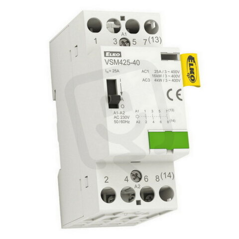 Instalační stykač VSM425-40 230V AC 4X25A s manuálním ovládáním Elko Ep