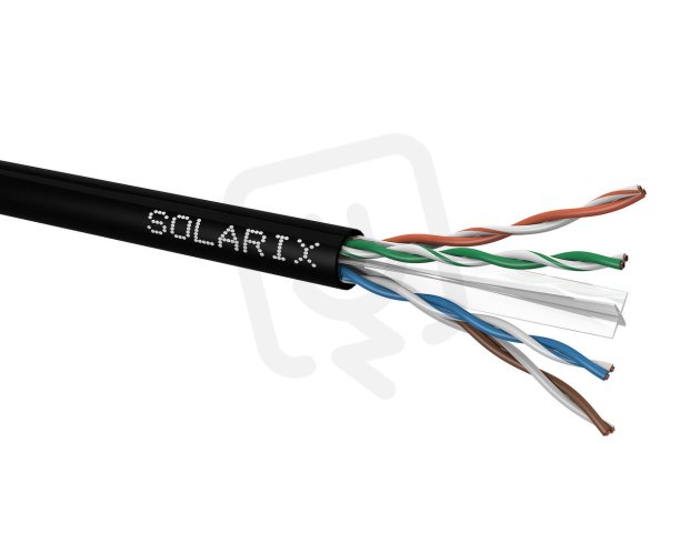 Venkovní instalační kabel CAT6 UTP PE Fca 500m/cívka černý SOLARIX 27655193
