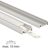 Přisazený hliníkový profil PU, 20x8 mm, čirý difuz., 3 m MCLED ML-761.020.02.3