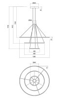 Závěsné svítidlo ORBIT SU LED 151W D1200+800+400 TRIAC SAND WHITE 01-2242-TRIAC