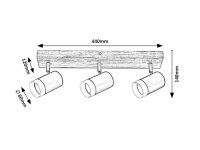 TORAS dub GU10 3x 5W IP20 dub RABALUX 73123