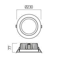 XMAXI REC. RND. FITTING 40W 220-240V AC
