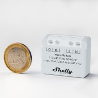 Spínací modul Shelly Wave PM Mini monitorování spotřeby energie, Z-Wave.