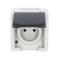 ATLAS 2K IP55 Zásuvka 2P+PE s ochr. kolíkem, šedá FAMATEL 19082-07