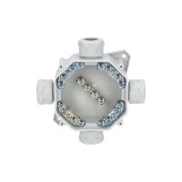 Krabice rozbočovací, plastová, 4x vstup PG16, IP67, šedá/ 0298-00 ELEMAN 1000441