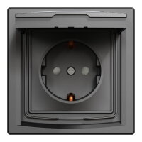 ASFORA Zásuvka SCHUKO 250V 16A, clonky, IP44, antracit SCHNEIDER EPH3100371