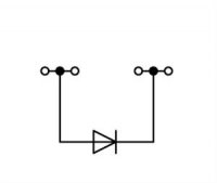 Svorka pro moduly 4 vodiče s diodou 1N4007 šedá 2,5mm2 Wago 280-623/281-410
