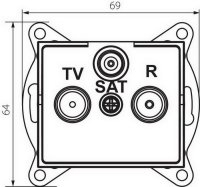 Zásuvka SAT-TV-R LOGI koncová 25280 Kanlux grafit