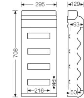 KV 90-Jističová skříň 48 modulů (4x12x18 mm), IP65 HENSEL KV 8448