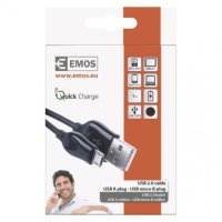Rychlonabíjecí a datový kabel USB-A 2.0 micro USB-B 2.0 Quick Charge 1 m černý