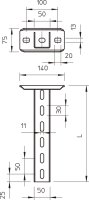 OBO US 5 K 50 FT Závěs s navařenou základovou deskou 50x50x500 Ocel žár.zinek