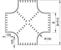 OBO RK 140 FT Křížení vodorovný kruhové provedení 110x400 Ocel žár.zinek