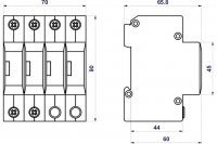 Svodič rázového přepětí HSA-385/4+0 SPD typ 2+3 HAKEL 24562
