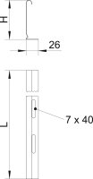 OBO TSG 85 FS Přepážka, 85x2995, Ocel, pásově zinkováno, DIN EN 10346