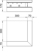 Vnější roh OBO GS-AA70170RW, asymetrický, 70x170mm, čistě bílá Ocel