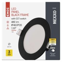 LED vestavné svítidlo NEXXO, kruhové, černé, 7W, se změnou CCT EMOS ZD1323