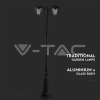 Pole Lamp 2XE27 1990mm IP44 Black,  VT-7