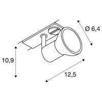 PURIA bodovka stribrnoseda s 1F adapterem 230V GU10 50W SLV 143454
