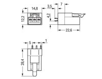 Konektor na desky plošných spojů rovné provedení 3pól. Růžová WAGO 890-893