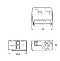 Napájecí modul pro plochý kabel 5x2,5mm2 + 2x1,5mm2 šedá 2pól. WAGO 893-261