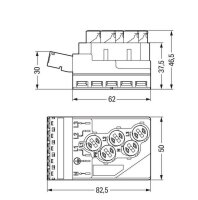 Napájecí modul 5x2,5mm2 + 2x1,5mm2 5pól. černá WAGO 772-261