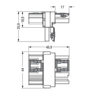 T-rozdělovač 4pól. Kód. A černá WAGO 770-627