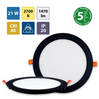 LED podhledové svítidlo Toro R21, 21W, 2700K, černá barva svítidla