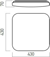 XEON SQ. CEILING FITTING 36W 180-250V AC