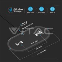 10W Wireless Charging Pad Black , VT-1213 V-TAC SKU7741