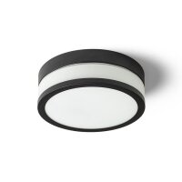 CIRA LED 23 stropní opálové sklo/černá 230V LED 12W IP44 3000K RENDL R13680