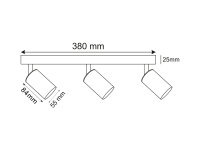 bodové svítidlo METRO 3 GU10 černá 3x5W 38° 4000K neutrální PANLUX LM14308005