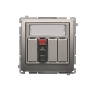 1-násobná zásuvka reproduktoru s popisovým polem 2,5 mm2, Satén