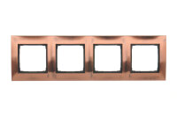 Rámeček 4-násobný kovový Simon 54 Premium, IP20/IP44,rustikální měd, kov DR4/36