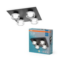 Orbis Flame Ceiling 4X5.5W Click CCT IP44 Black OSRAM 4099854447945