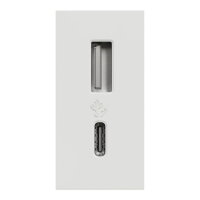 NOVÁ UNICA Dvojitý nabíjecí USB konektor A+C 2.4A, 1M, Bílý SCHNEIDER NU301618