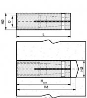 BIS Mosazná kotva M6x22mm