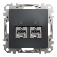 Sedna D/E Datová zásuvka 2xRJ45 kat. 6A STP, Antracit SCHNEIDER SDD114467S