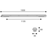 Stropní venkovní svítidlo LED2 DUSTER III 150 DALI/PUSH DIM 52W 3K/35K/4K šedá
