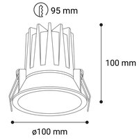 Zápustné svítidlo NINO L, W 15W 3000K/3500K/4000K UGR bílá LED2 2561251