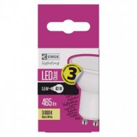 LED žárovka Classic MR16/GU10/5,7 W (40 W)/465 lm/teplá bílá EMOS ZQ8350