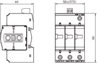 OBO V25-B+C 3-FS280 Kombinovaný svodič přepětí, typ 1+2,3P,TN,DS, 280V