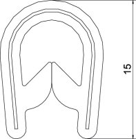 OBO KSB 4 PVC Pásková ochrana hran, pro plechy, černá Polyvinylchlorid, PVC