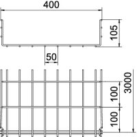 OBO GRM 105 400 FT Mřížový žlab GRM, 105x400x3000, Ocel, žárově zinkováno